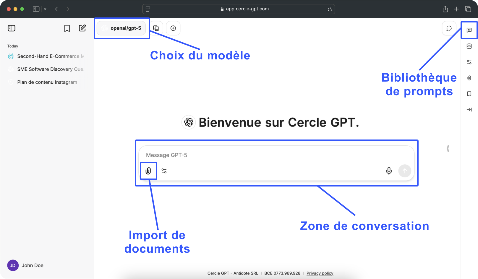 Interface explications simplifiées