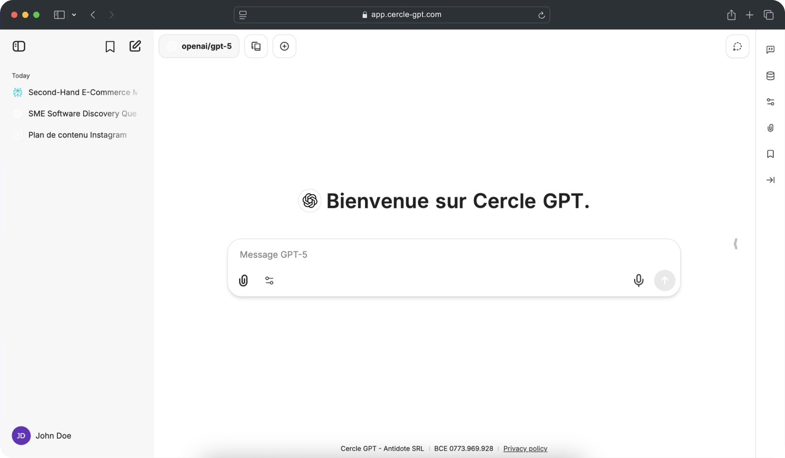 CercleGPT - Page d'accueil