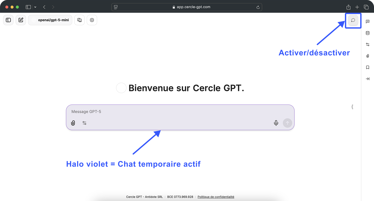 Chat temporaire