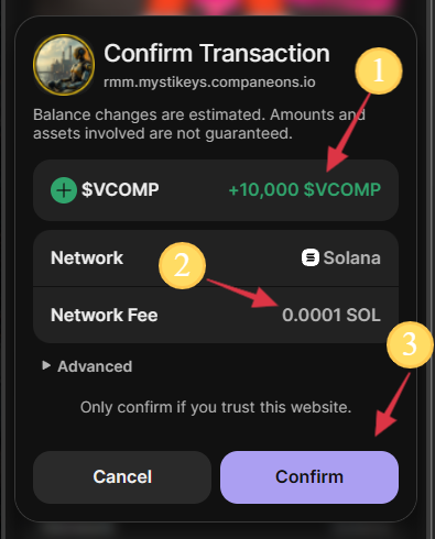 Confirm Transaction.