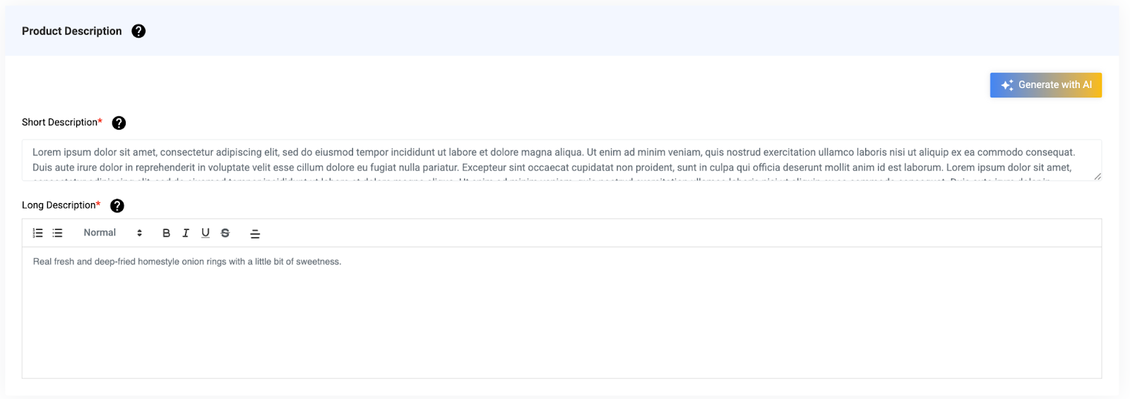 Prosperna Max AI Product Description Generator