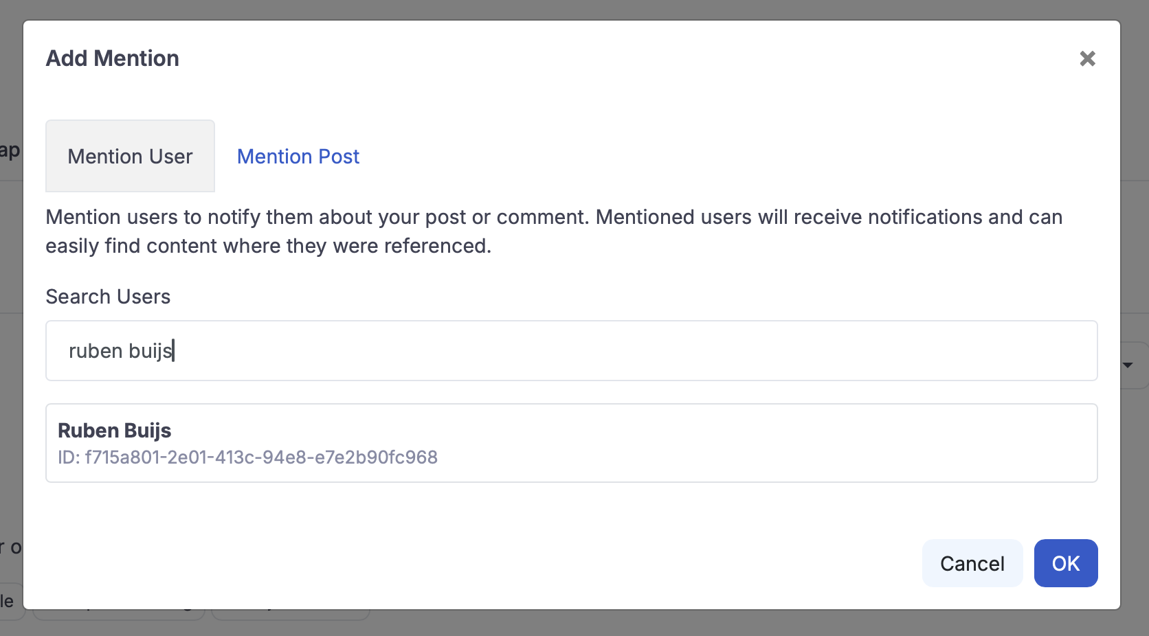 Mention Options